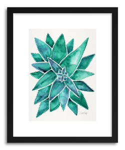 hide - Art print Turquoise Aloe Vera by artist Cat Coquillette in natural wood frame