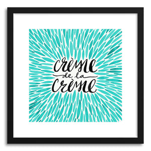 hide - Art print Turquoise Creme DeLa Creme Tote by artist Cat Coquillette in white frame