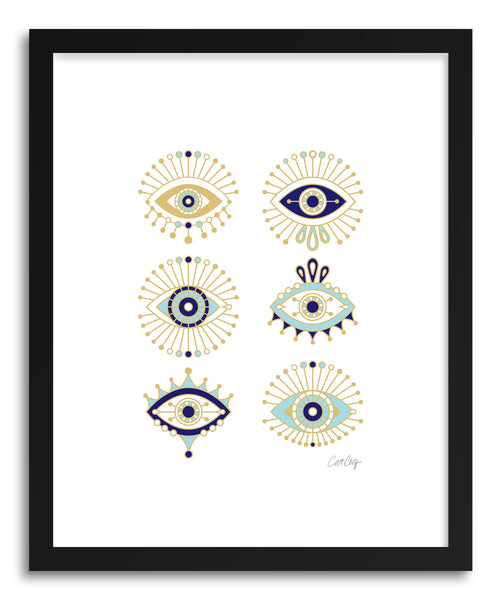 Art print White Evil Eyes by artist Cat Coquillette