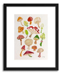 hide - Art print Mushrooms by artist Cat Coquillette in natural wood frame
