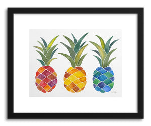 hide - Art print Pineapples by artist Cat Coquillette in natural wood frame