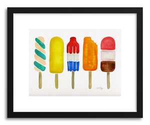hide - Art print Popsicles by artist Cat Coquillette in white frame