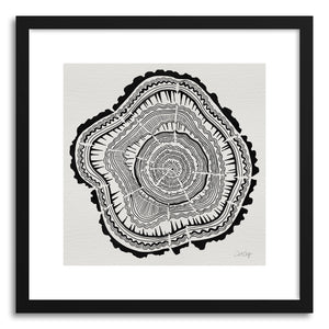 Fine art print Tree Rings Black On White by artist Cat Coquillette