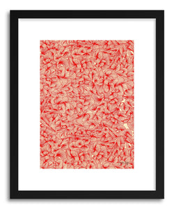 hide - Art print Abstract Pattern Red by artist Cat Coquillette in white frame