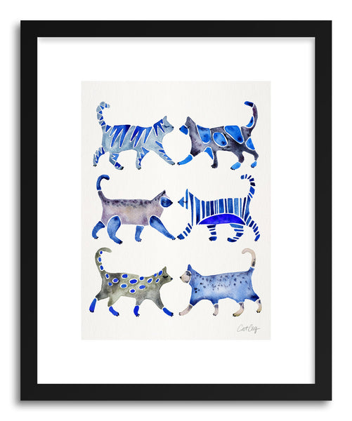 Art print Blue Cat Collection by artist Cat Coquillette