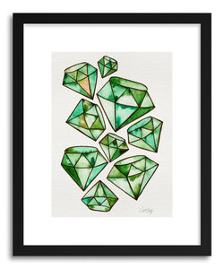 hide - Art print Emeralds Tattoos by artist Cat Coquillette in natural wood frame