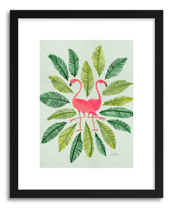 Art print Flamingos Green by artist Cat Coquillette