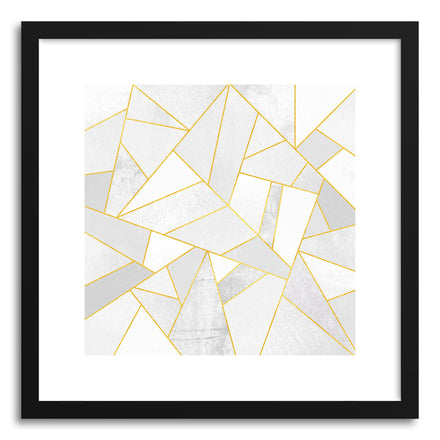Fine art print White Stonewith Gold Lines by artist Elisabeth Fredriksson