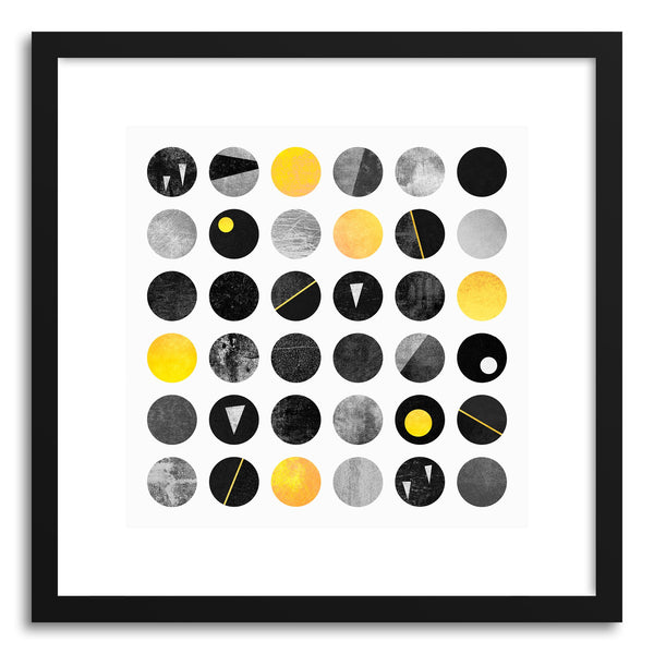 Fine art print Yellow And Black Dots by artist Elisabeth Fredriksson