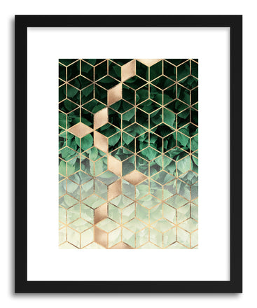 Art print Leaves And Cubes by artist Elisabeth Fredriksson