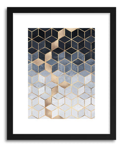 hide - Art print Soft Blue Gradient Cubes by artist Elisabeth Fredriksson on fine art paper