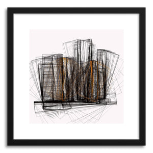 hide - Art print Cityscape No.6 by artist Marcos Rodrigues in natural wood frame