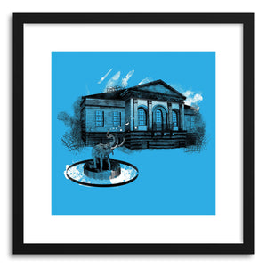 hide - Art print House With Elephant Fountain by artist Paul Virlan in white frame