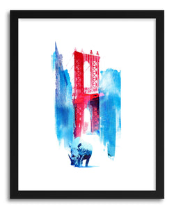 hide - Art print Manhattan Bridge by artist Robert Farkas in white frame
