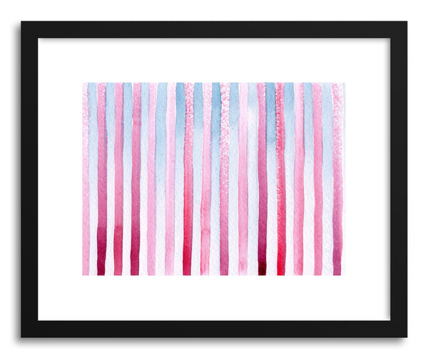 Art print Raspberry Wedgewood Stripes by artist Sylvie Lee