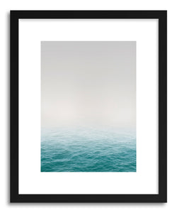 hide - Art print Teal Waves by artist Sylvie Lee in white frame