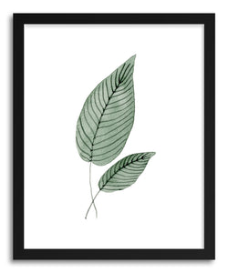 hide - Art print Two Leaves Tap by artist Tiffany Wong in natural wood frame