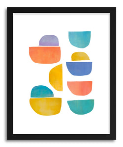 hide - Art print Happy Shapes by artist Jacquie Gouveia in natural wood frame