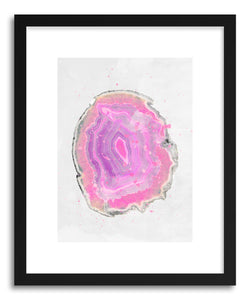 hide - Art print Pink Agate Watercolor by artist Emanuela Carratoni in natural wood frame