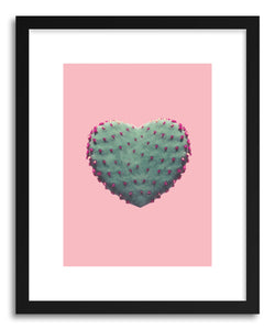 hide - Art print Heart Of Cactus by artist Emanuela Carratoni in white frame