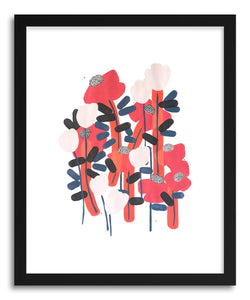 hide - Art print Poppy 2nd by artist Rebekka Connelly in white frame