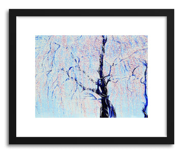 Art print Weeping Cherry Tree by artist Joanne Kim in black frame