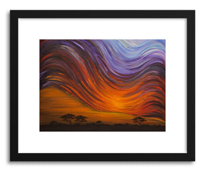 hide - Art print African Sunset No.2 by artist Joanne Kim in white frame