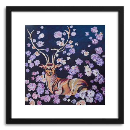 Fine art print Deer In Flowers by artist Joanne Kim