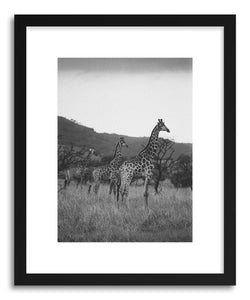 hide - Art print Giraffe Tower by artist Kevin Russ in natural wood frame