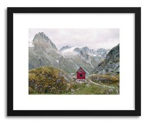 hide - Art print Alaska Mountain Hut by artist Kevin Russ in natural wood frame