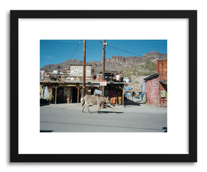 hide - Art print Burro In Town by artist Kevin Russ in natural wood frame