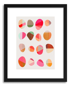 hide - Art print Painted Pebbles No.5 by artist Garima Dhawan in white frame