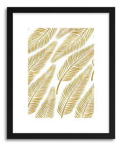 hide - Art print Golden Palm by artist Uma Gokhale in natural wood frame