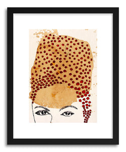 hide - Art print Goldie Portrait by artist Santhosh C H in white frame
