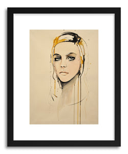 hide - Art print Golden by artist Leigh Viner in white frame