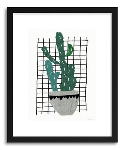 hide - Art print Cactus by artist Kerry Layton in natural wood frame