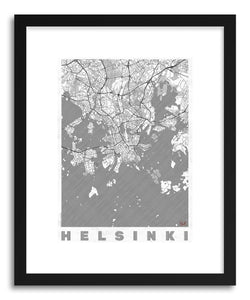 hide - Art print LIFI Helsinki by artist Hubert Roguski in natural wood frame
