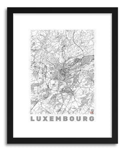 hide - Art print LU Luxembourg by artist Hubert Roguski in natural wood frame