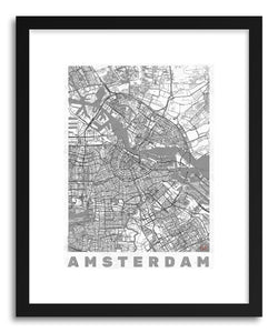 hide - Art print NL Amsterdam by artist Hubert Roguski in natural wood frame