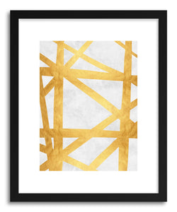 hide - Art print Golden Expressionism I by artist Vitor Costa in white frame