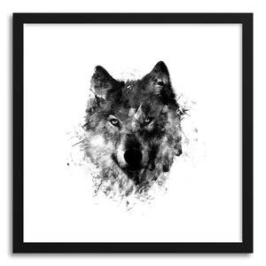 hide - Art Print Wolf Like Me by artist Rui Faria in natural wood frame