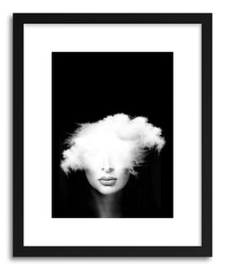 hide - Art Print White Clouds by artist Tania Amrein in natural wood frame