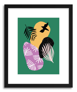 hide - Art Print Tropical Bird In Green by artist Linda Gobeta on fine art paper