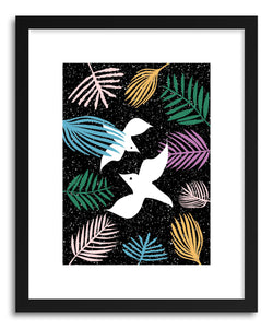 hide - Art Print Birds of Paradise by artist Linda Gobeta in white frame