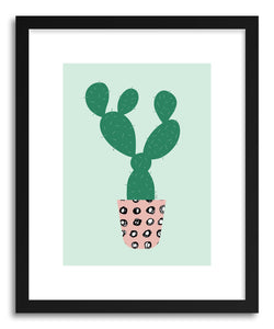 hide - Art Print Cactus by artist Linda Gobeta in natural wood frame