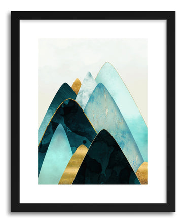 Art print Gold and Blue Hills by artist Spacefrog Designs