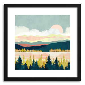 hide - Art print Lake Forest by artist Spacefrog Designs in white frame