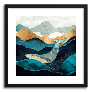 hide - Art print Blue Whale by artist Spacefrog Designs in white frame