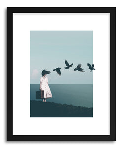 hide - Art print I Am Starting To Forget Your Face by artist Maarten Leon in natural wood frame