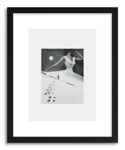 hide - Art print I Keep Walking If You Don't Reach Out by artist Maarten Leon in white frame